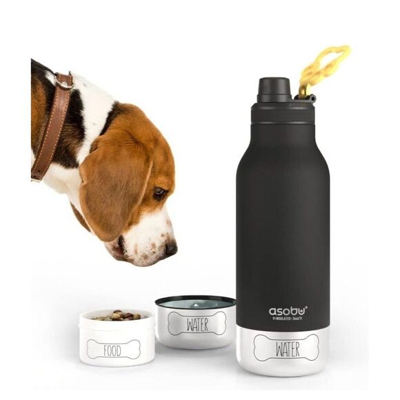 2-pack ASOBU Buddy 34oz Insulated Bottle Tumbler + Food + Water Bowl Leak Proof - Picture 9 of 13